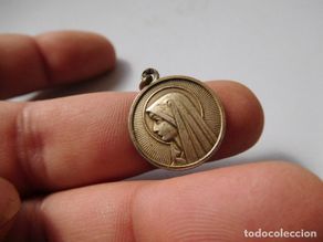 Antiguidades: Medalla antigua de plata N.S. de Lourdes